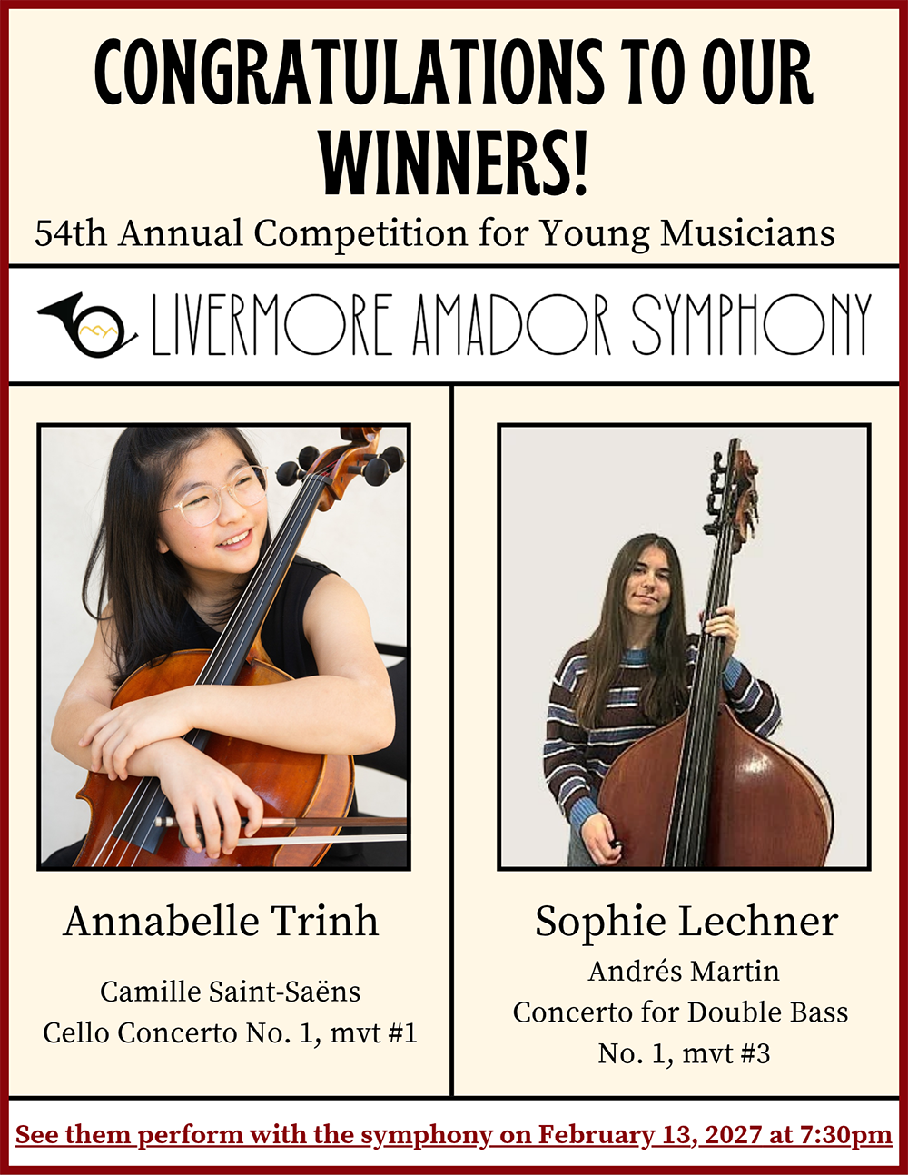 2026 LAS Competition Winners Annabelle Trinh and Sophie Lechner
