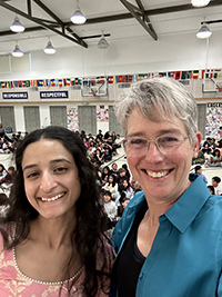 conductor Lara Webber and singer Saavani on 4/16/26 at Kob school in Dublin
