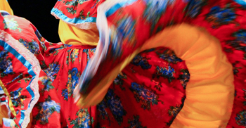 colorful swirling dancer skirt